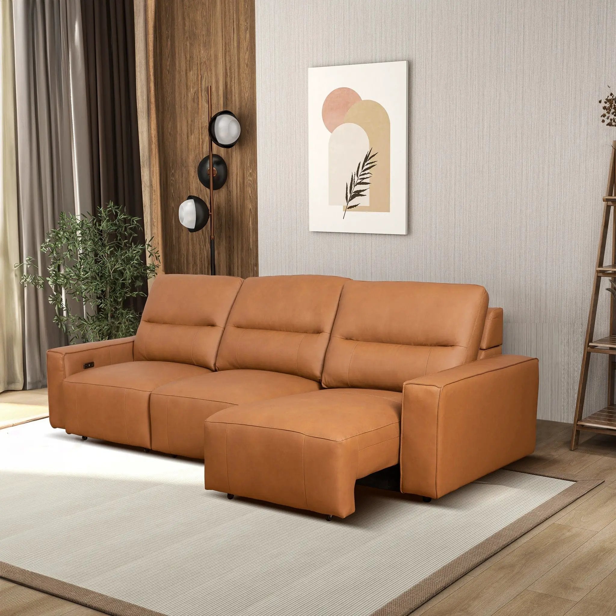 Grant - Triple Power Convertible Sofa - Cognac by Unique Piece Furniture