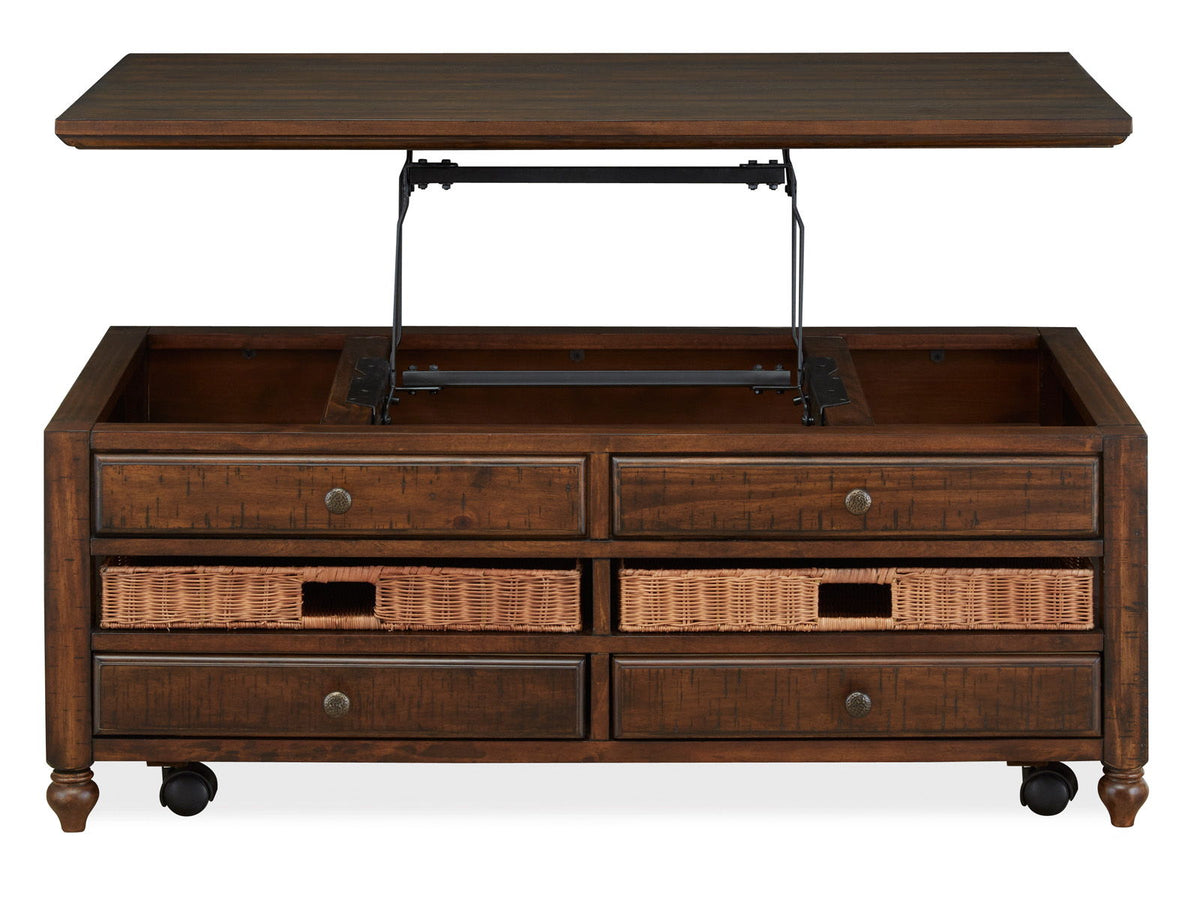 Cottage Lane - Wood Rectangular Lift-top Cocktail Table - Coffee, photo 7 of 7