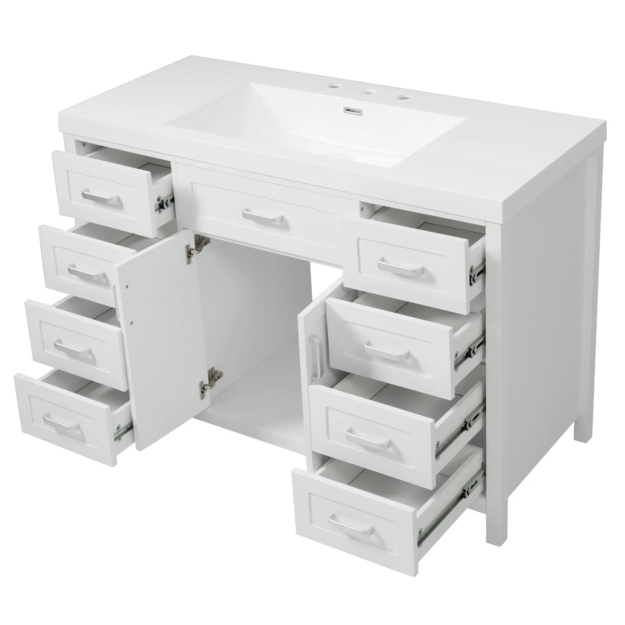 Bathroom Vanity With Sink, 2 Doors & 8 Drawers, Soft Close System by HouseOfZazla