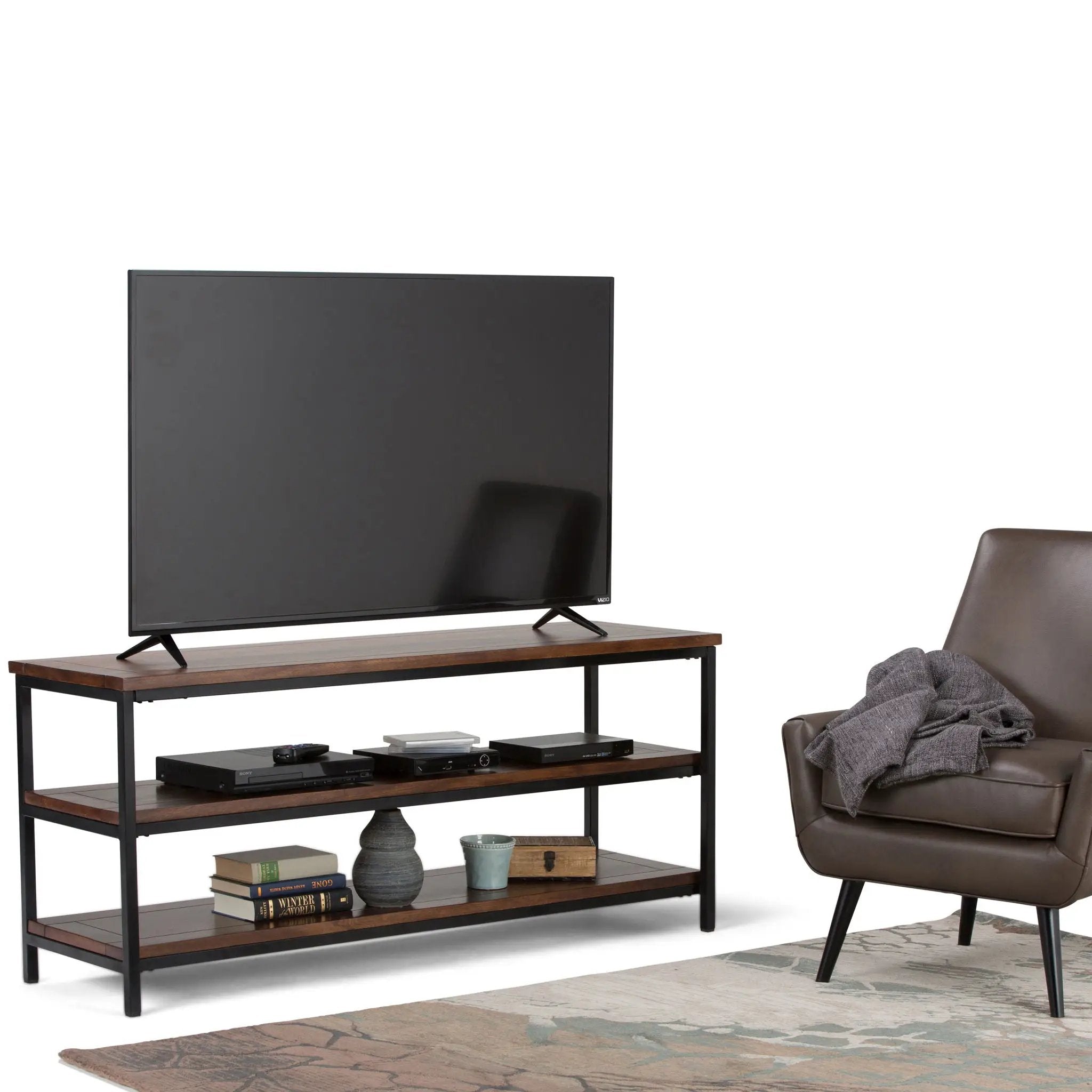 Skyler - TV Media Stand - Dark Cognac Brown by Unique Piece Furniture