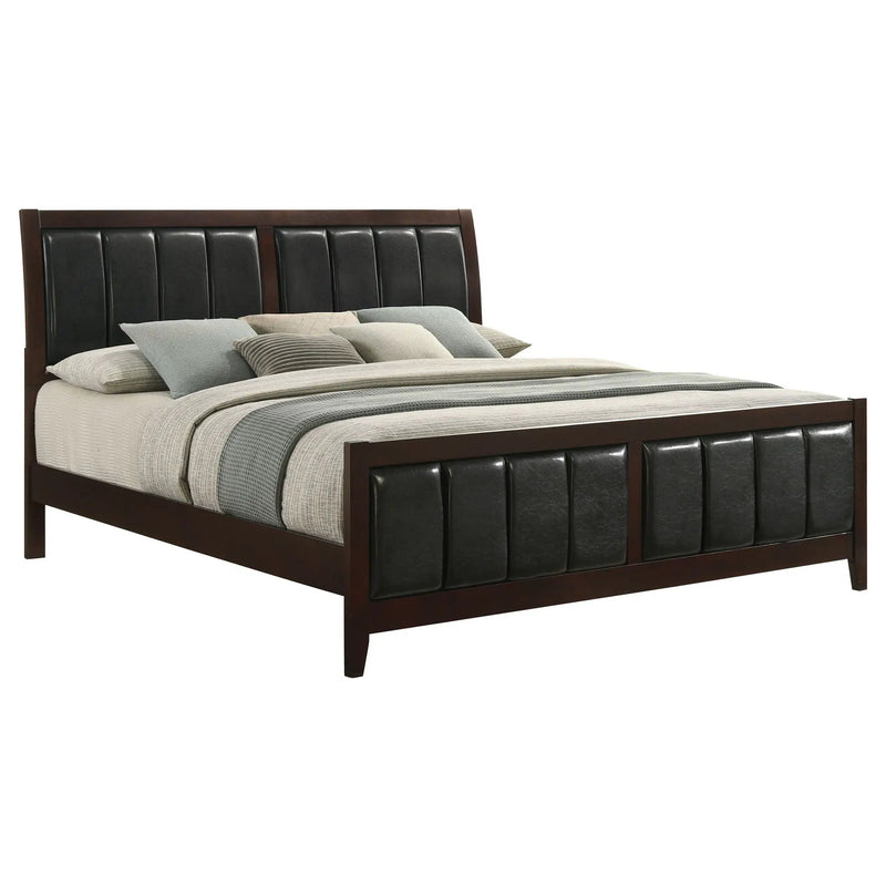 Carlton Wood Eastern King Panel Bed Cappuccino by Unique Piece Furniture