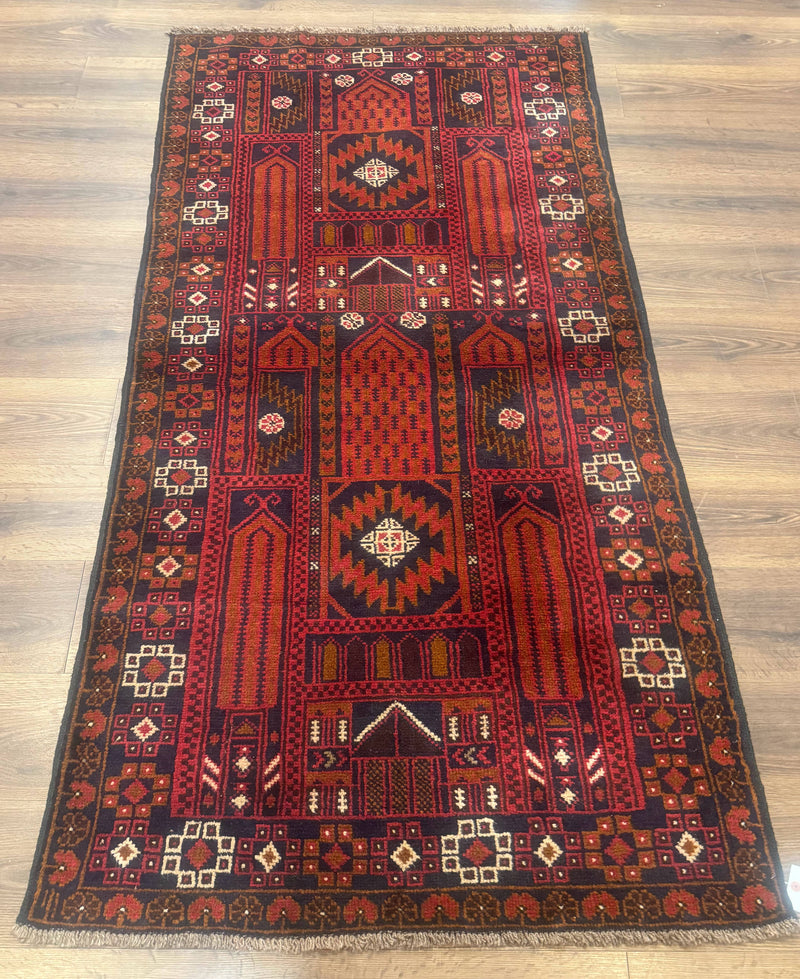 Afghan Rug 3x7, Balouch Carpet, Tribal Rug, Red, New by Jewel Rugs