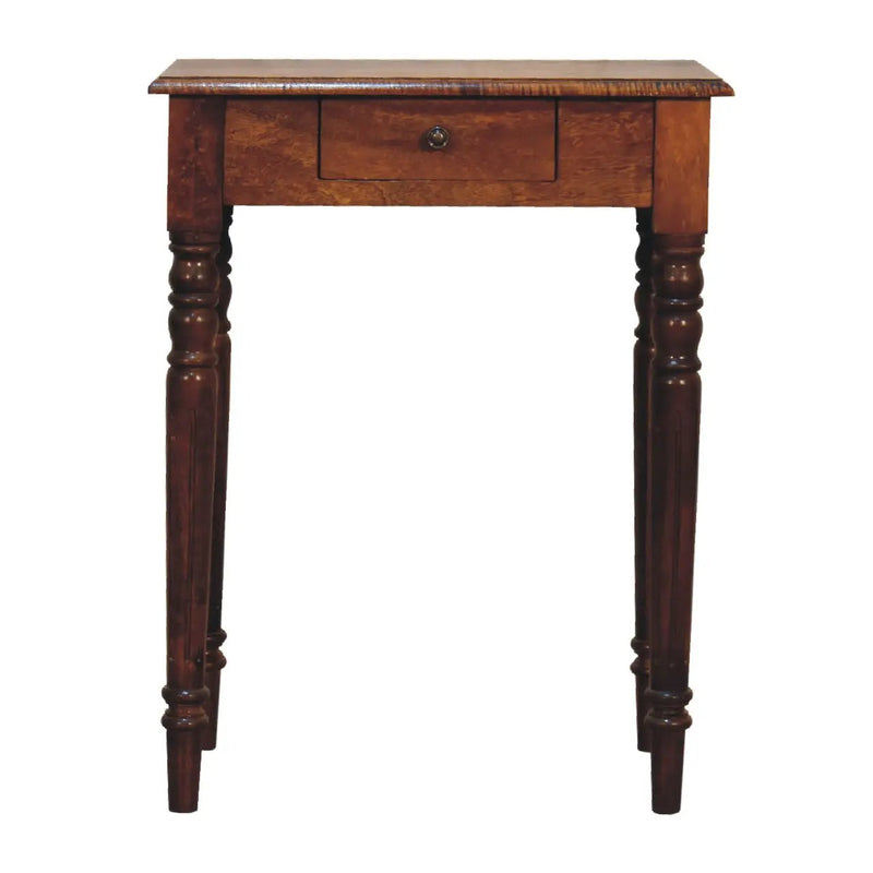 Artisan Furniture Solid Wood Chestnut Turned Leg Writing Desk, 1-Drawer by HouseOfZazla