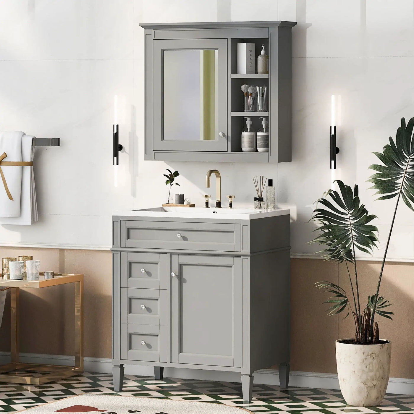 Bathroom Vanity With Medicine Cabinet and Storage by HouseOfZazla