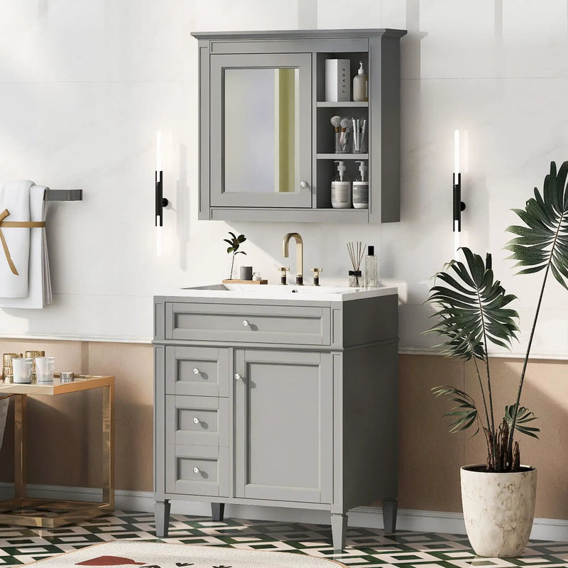 Bathroom Vanity With Medicine Cabinet and Storage by HouseOfZazla