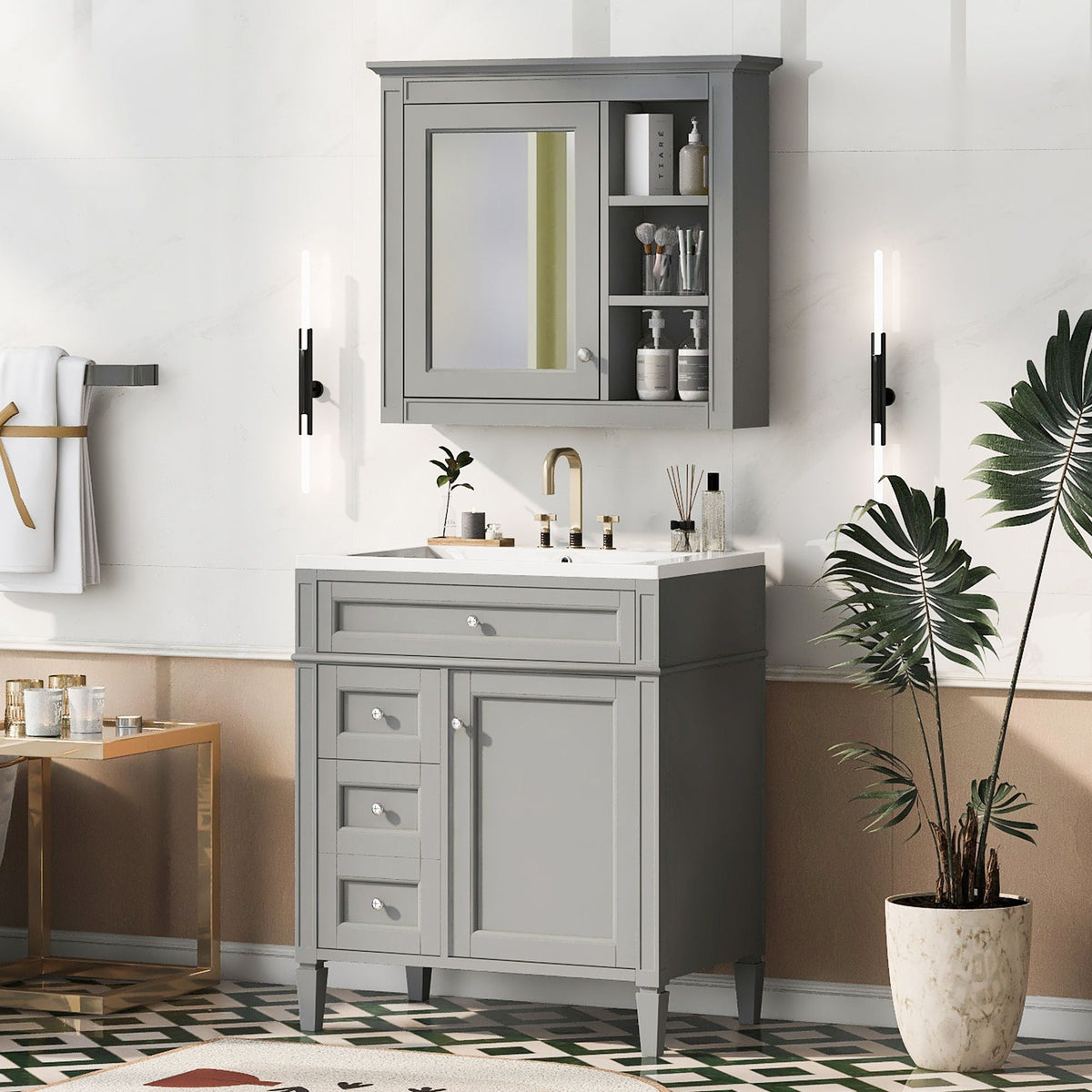 Bathroom Vanity with Medicine Cabinet and Storage - Multiple Colors, photo 20 of 20