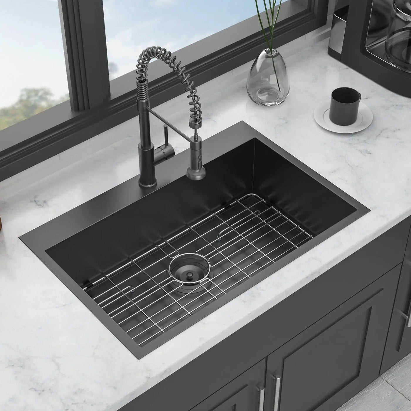 Drop In Kitchen Sink, 16 Gauge Stainless Steel, Topmount by HouseOfZazla
