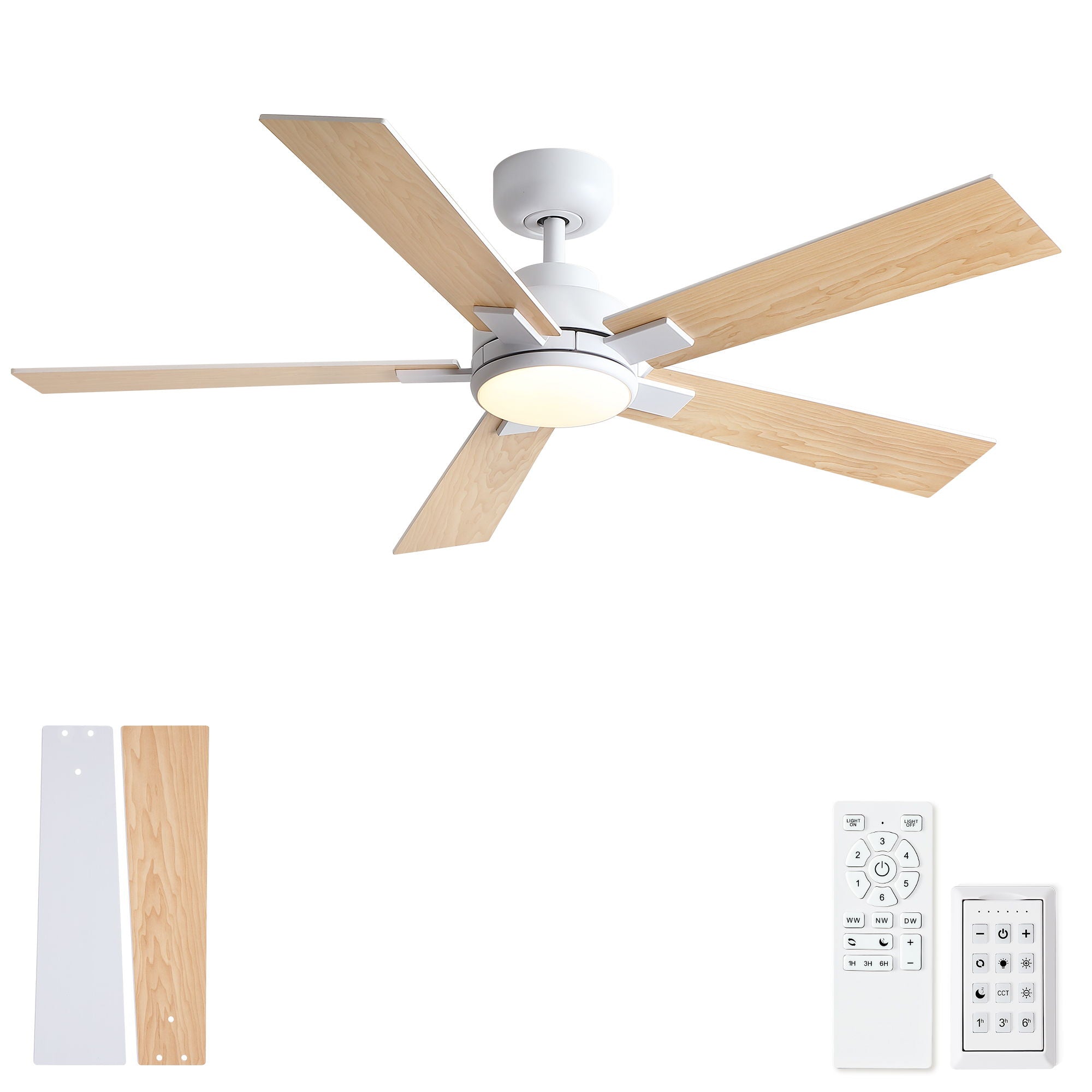 Reversible Motor Integrated LED Dimmable Ceiling Fan With Light by HouseOfZazla