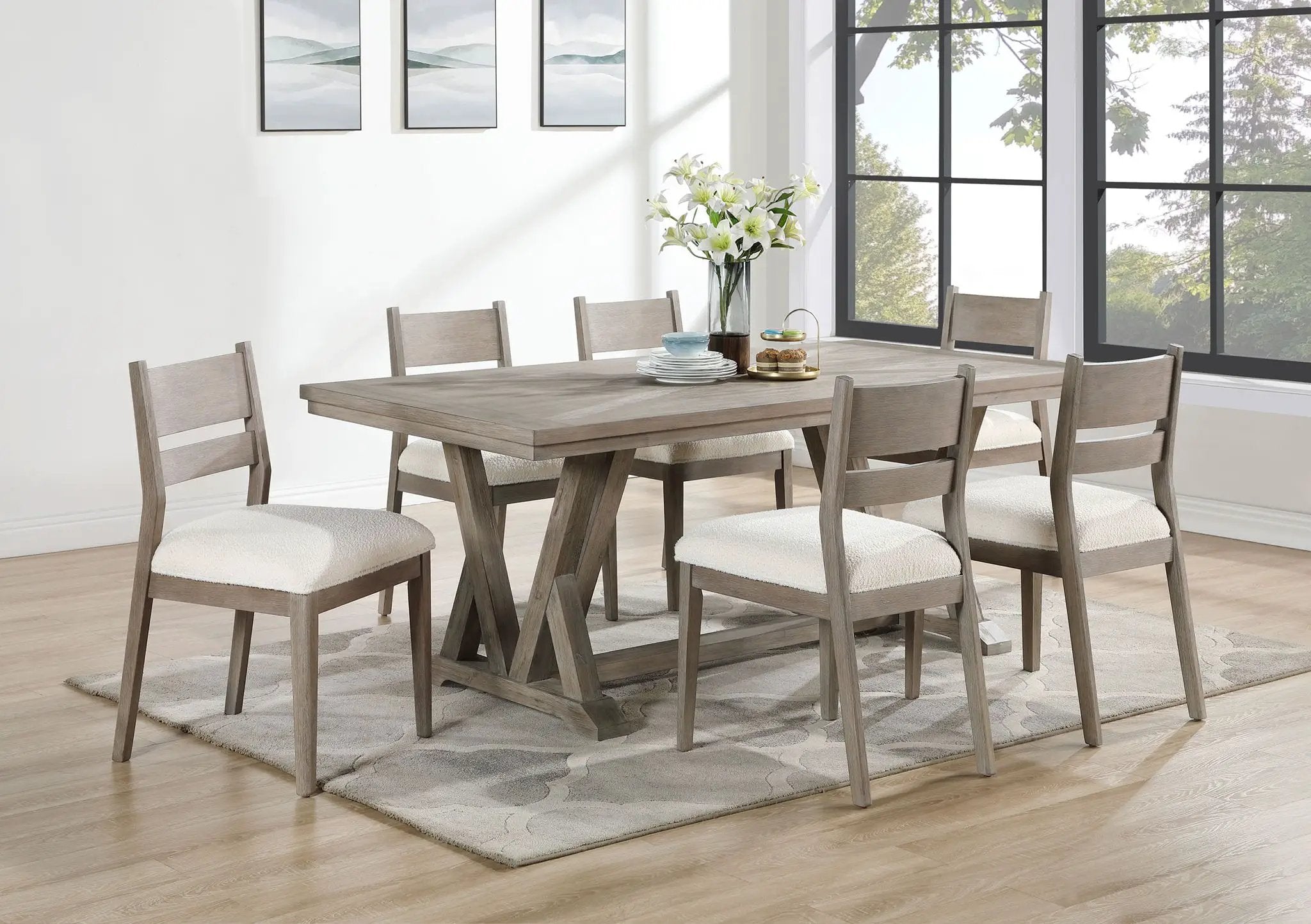 Cornelia 7-piece Rectangular Dining Table Set Coastal Grey by Unique Piece Furniture