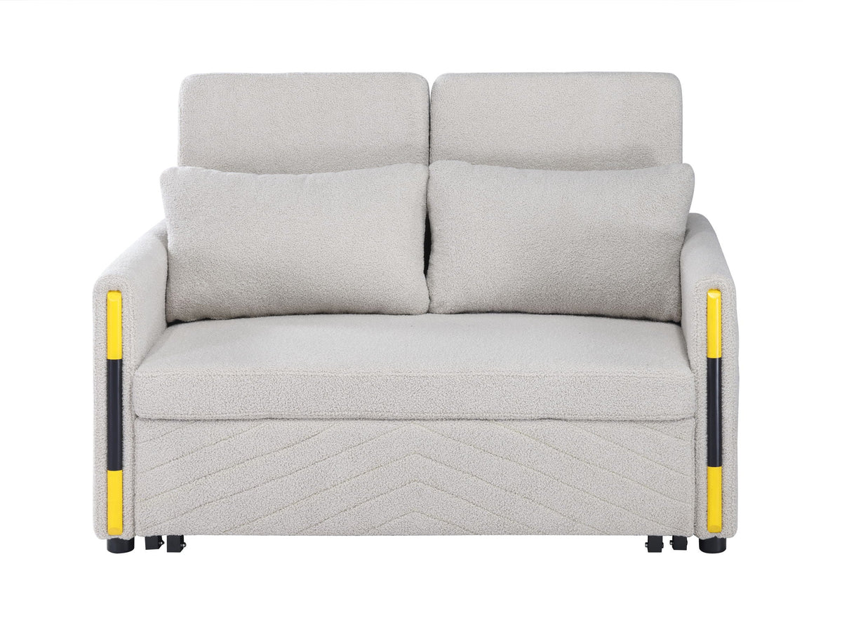 Beige Teddy Sleeper Loveseat with Dual-Pull Sleeper Design, photo 6 of 6