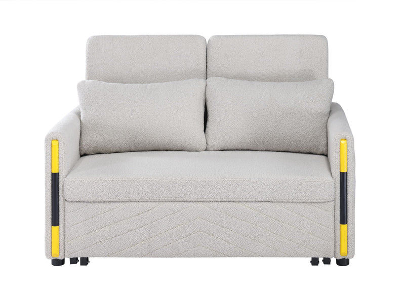 Beige Teddy Sleeper Loveseat with Dual-Pull Sleeper Design, photo 6 of 6