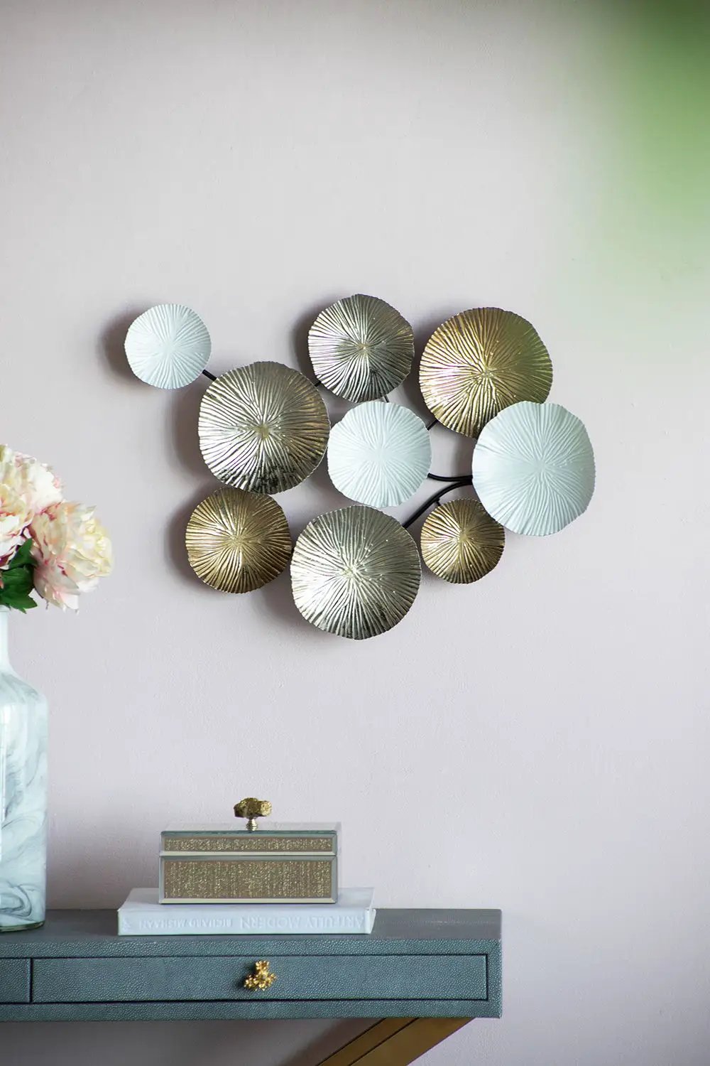 Contemporary Metal Wall Decor Accent - Golden / White by Unique Piece Furniture