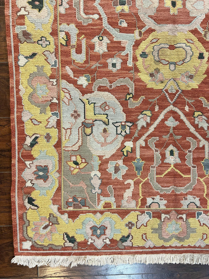Turkish Flatweave Kilim Rug 4x6, Geometric Wool Handmade Carpet, Vintage by Jewel Rugs