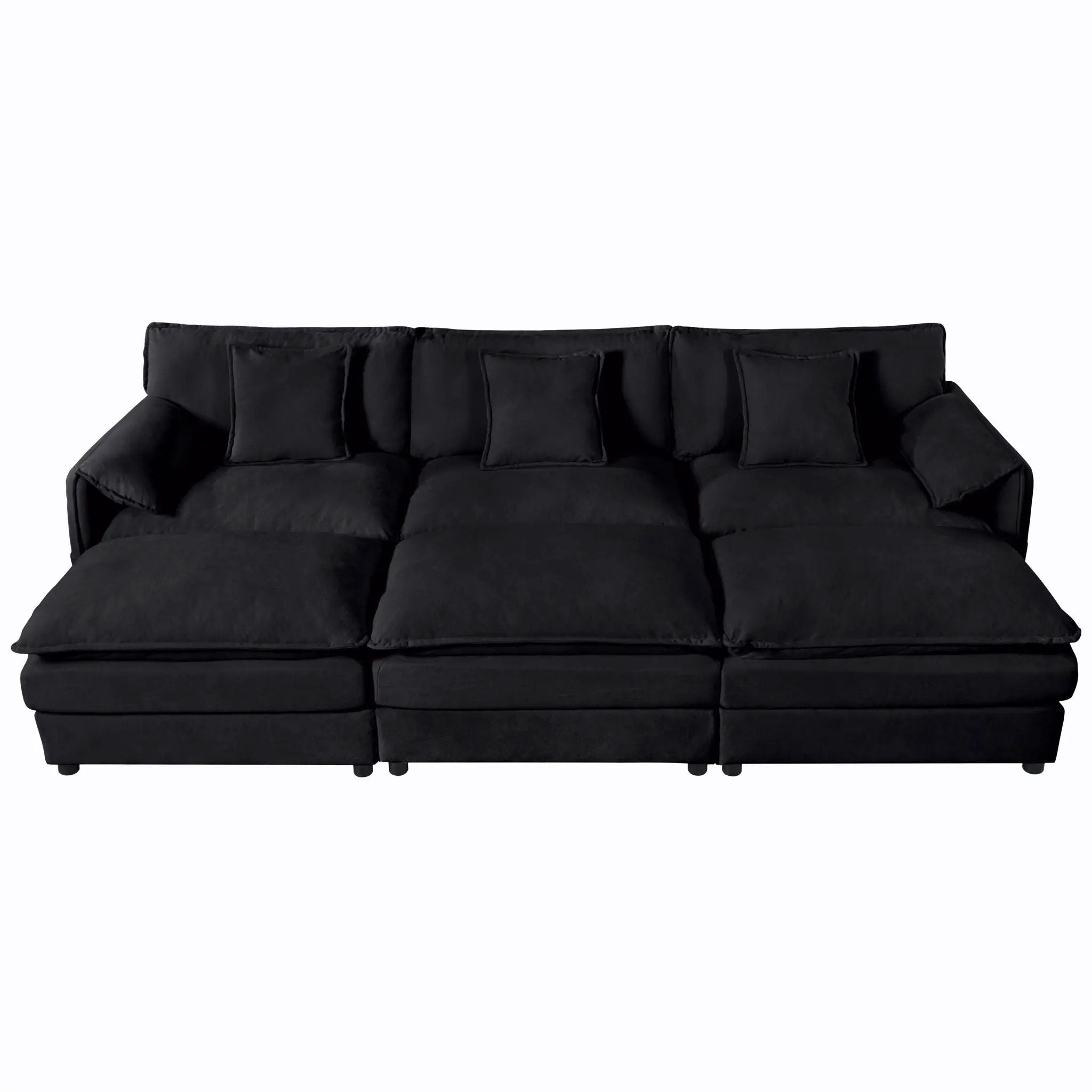 Modern Comfy Deep Seat Modular Sectional Sofa Cloud Couch With Ottoman by Unique Piece Furniture