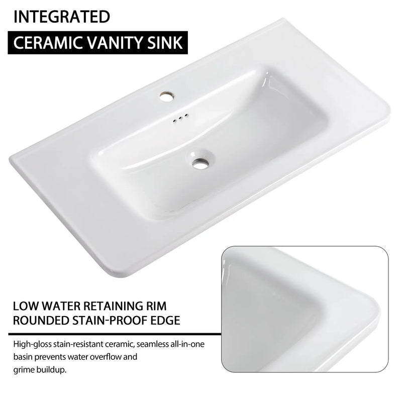 84'' Freestanding Bathroom Vanity with Ceramic Sink by HouseOfZazla