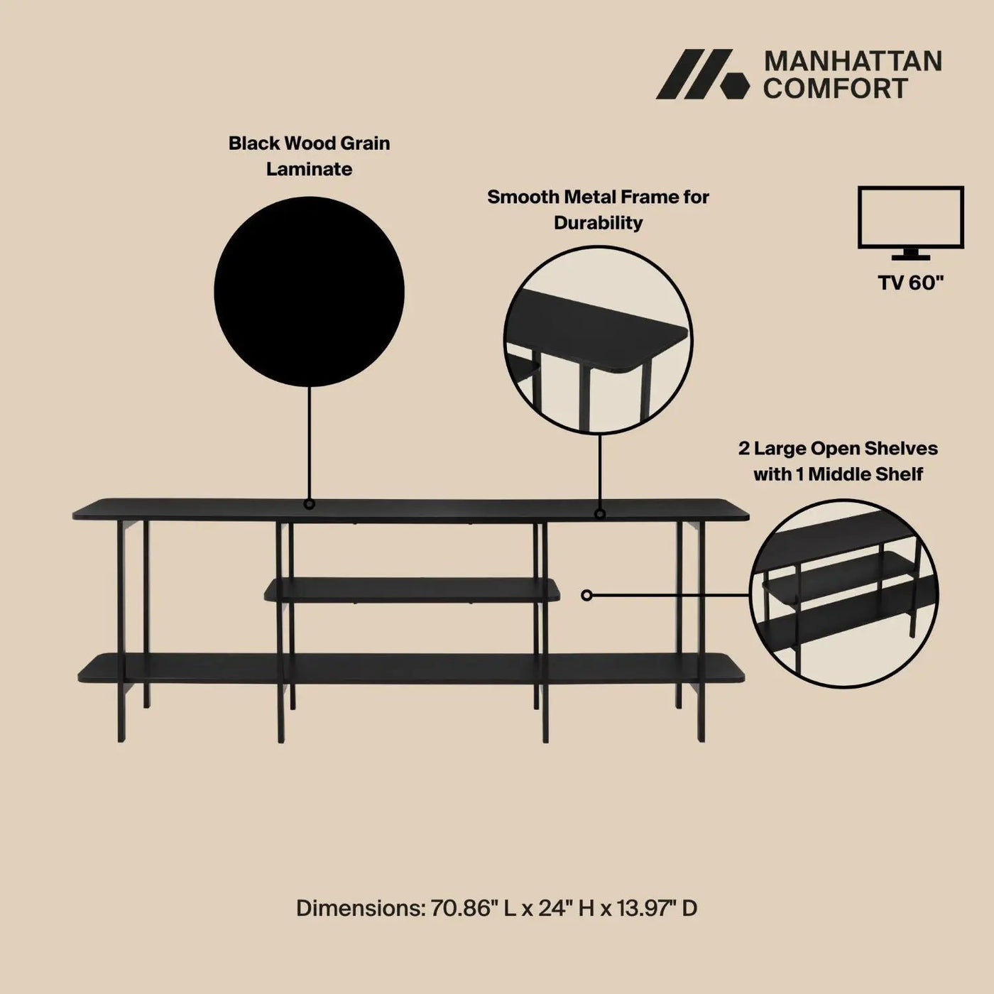 Celine - 3 Shelf Console Table by HouseOfZazla