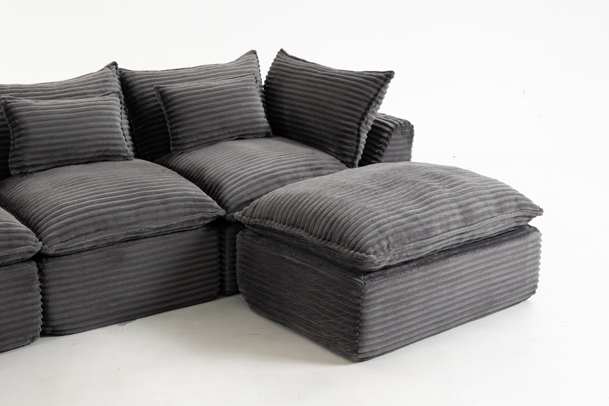 129.8" Width Cloud Couch Oversized Modular Sectional Sofa by HouseOfZazla