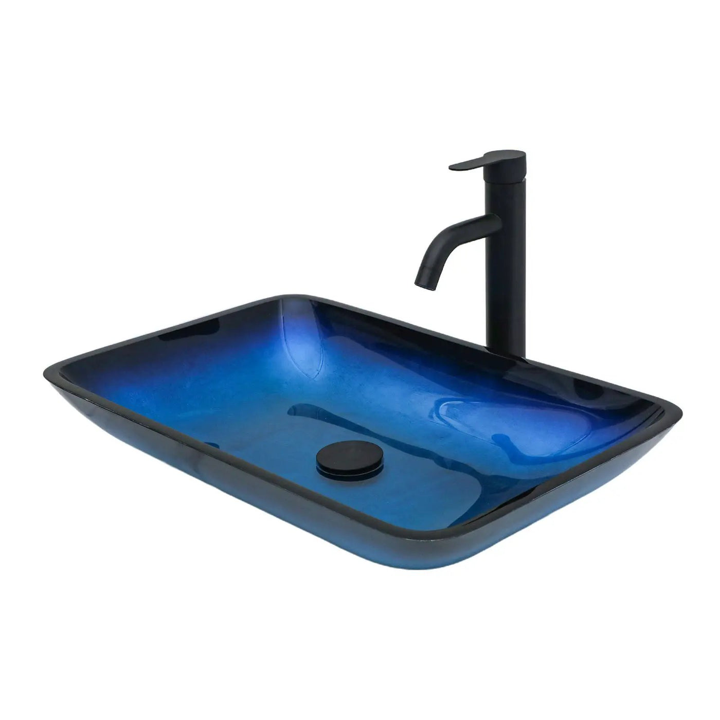 Gradient Tempered Glass Vessel Sink With Pop-Up Drain by HouseOfZazla