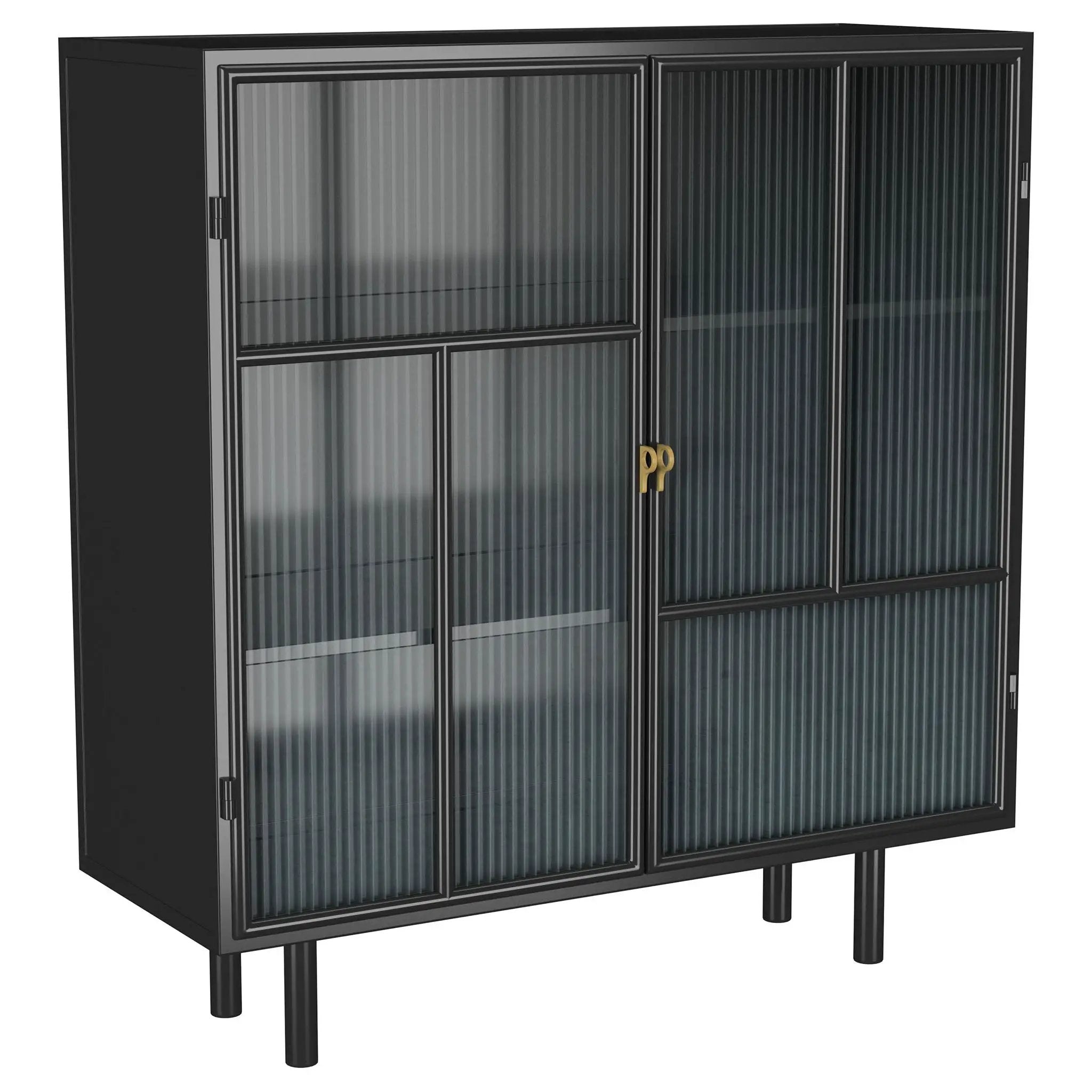 Dalia 2-door Accent Storage Cabinet with Shelving Black by Unique Piece Furniture