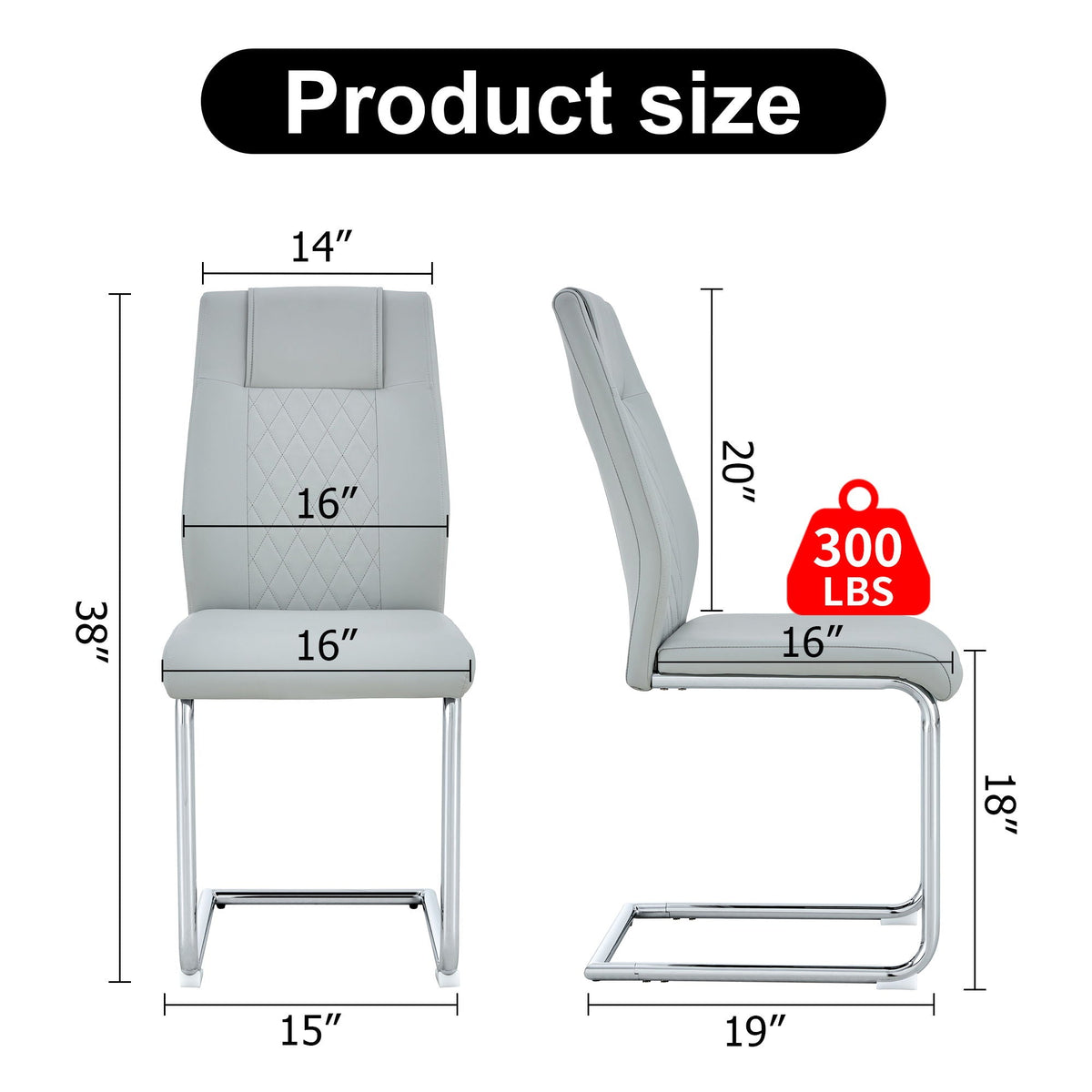 Modern Dining Chairs With Padded Seat, Metal Legs, photo 38 of 38