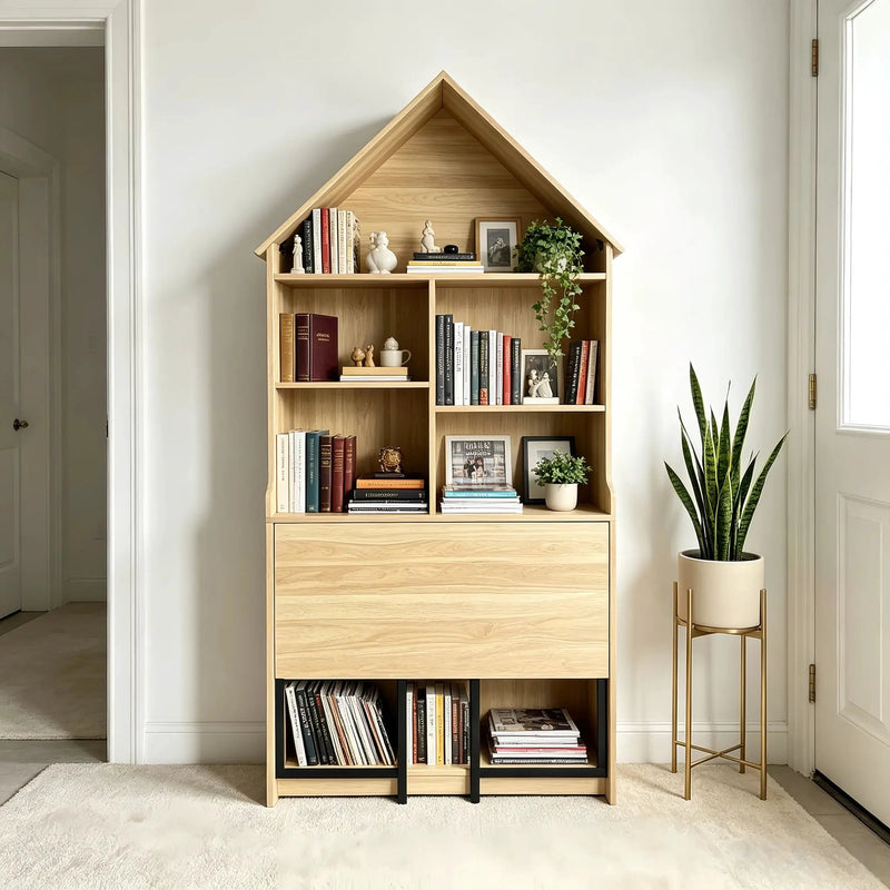 Folding Craft Desk with Storage Shelves by HouseOfZazla