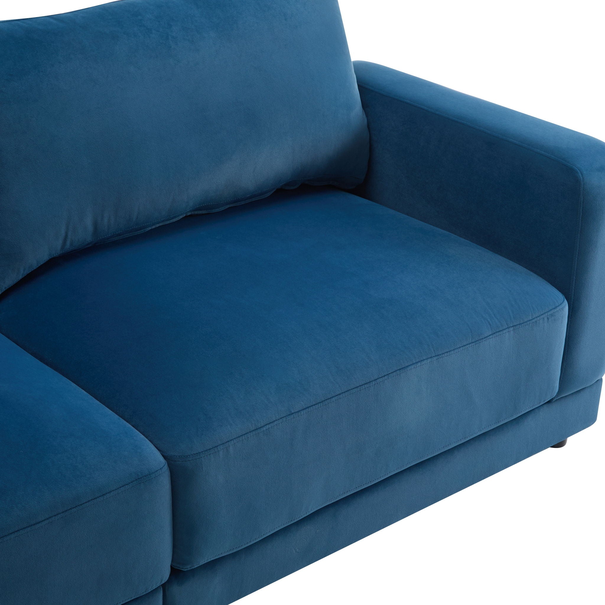 Modern Square Arm Sofa With Soft Fabric Upholstery, Deep Cushions by HouseOfZazla