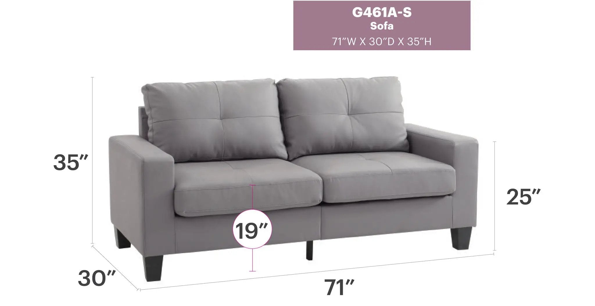 Modern Sofa With Elegance - Gray by HouseOfZazla