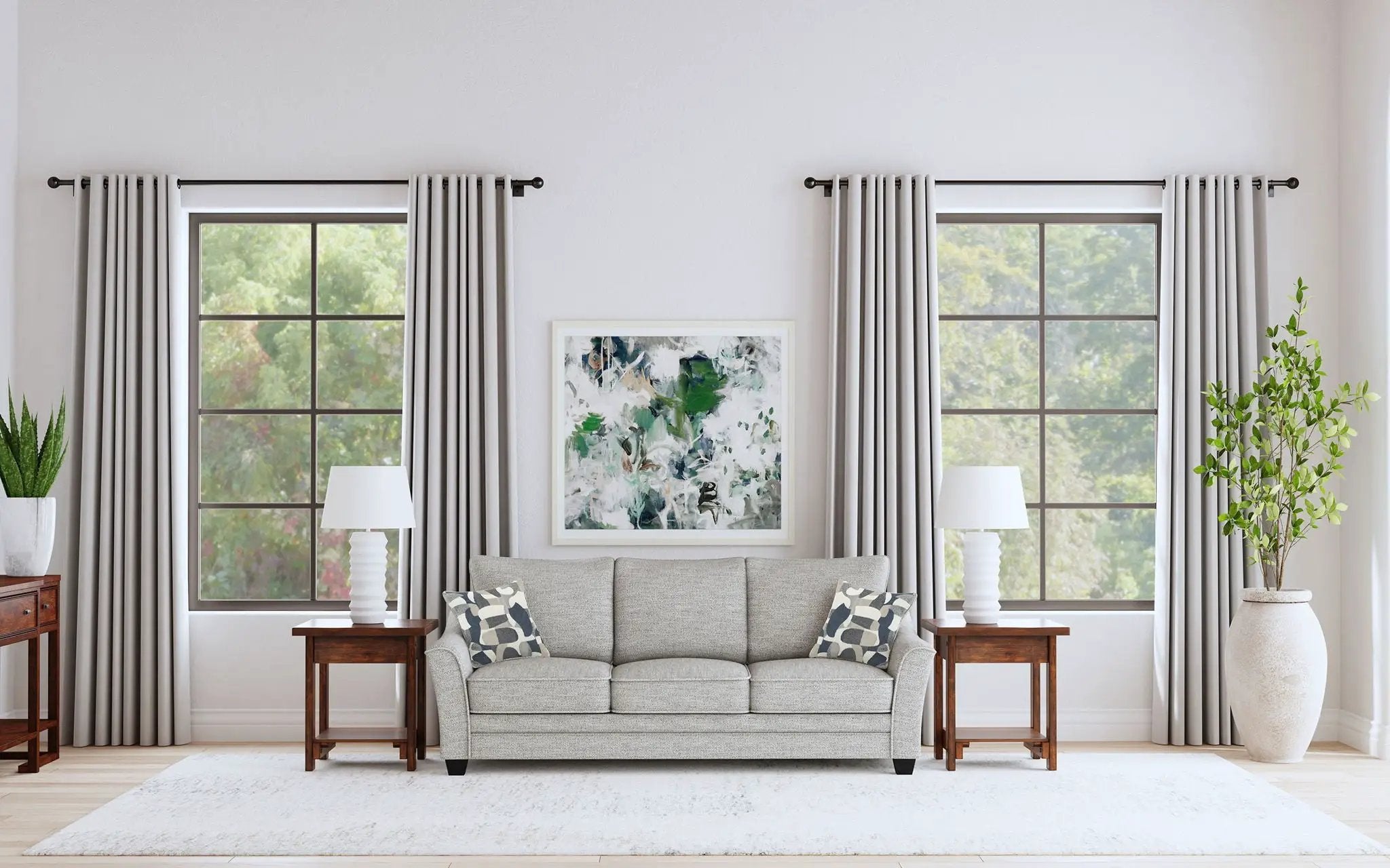 Tomkins Boucle Upholstered Sofa Light Grey by Unique Piece Furniture