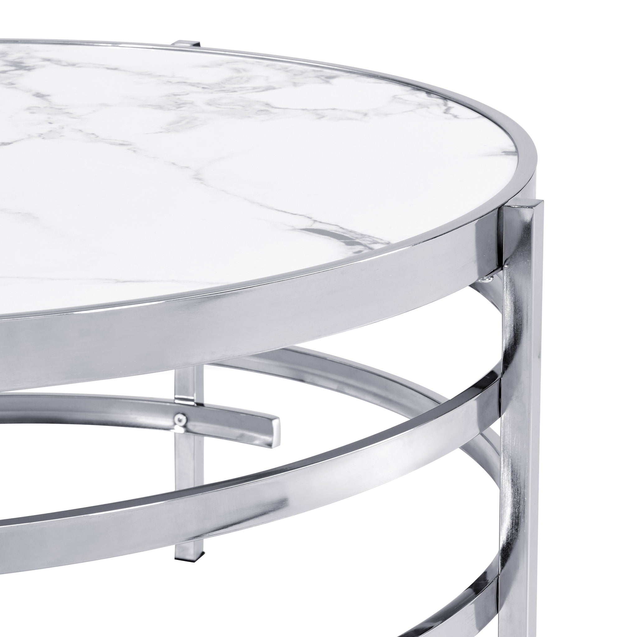 Elegant Round Table With Sintered Stone Top & Sturdy Metal Frame by HouseOfZazla