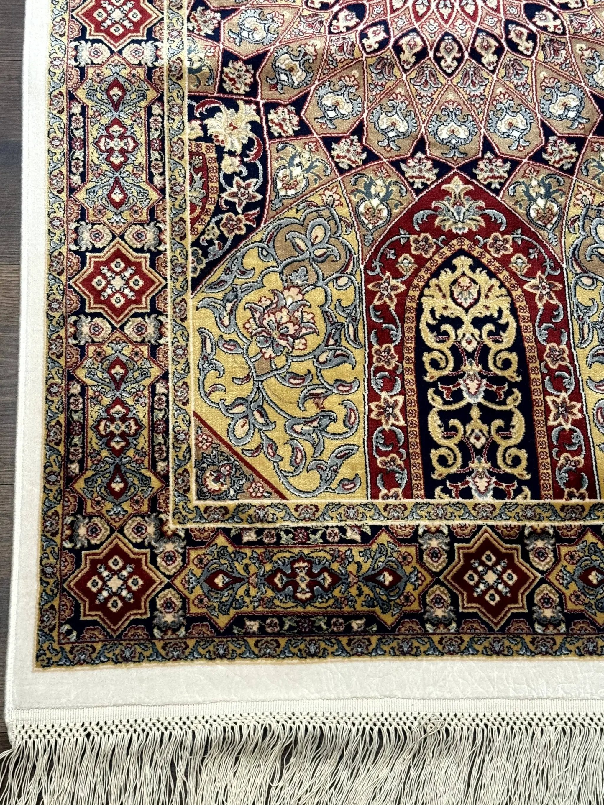 Turkish Silk Runner Rug 2.6 x 10, Dome Design, Hereke Runner, Bamboo Silk, New by Jewel Rugs