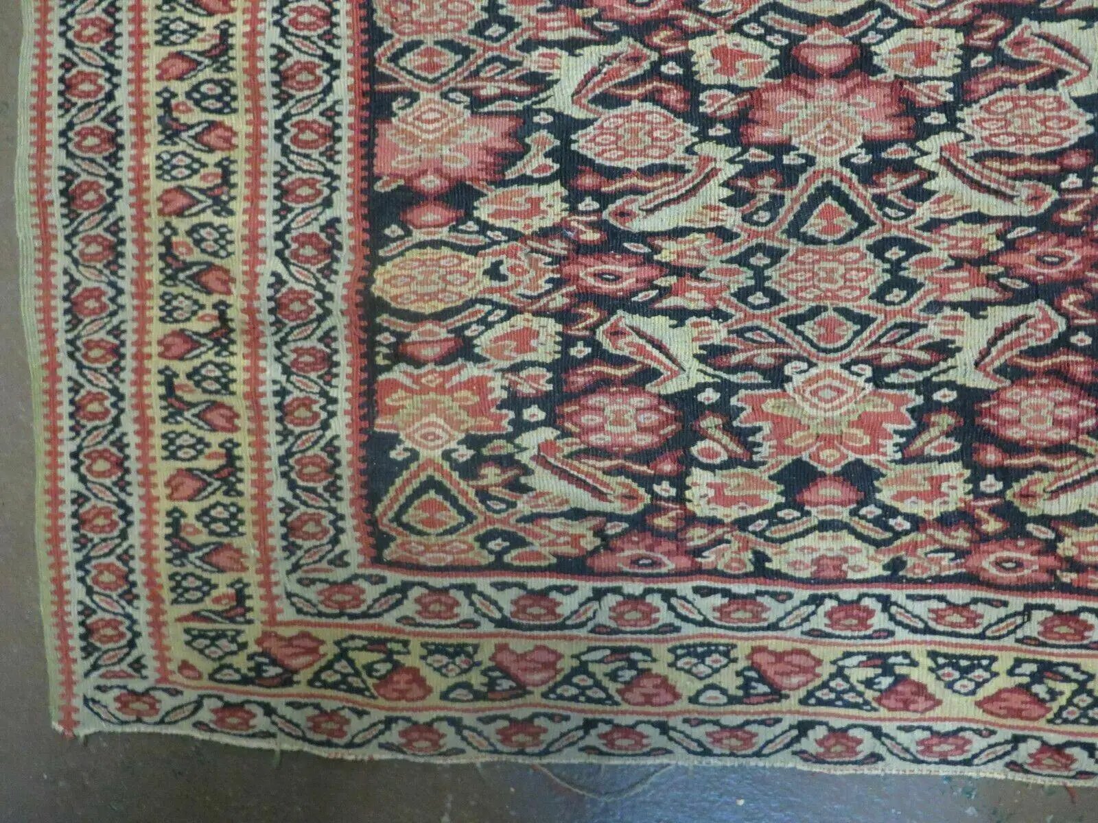 4' X7' Antique Handmade Turkish Wool Kilim Soumak Flat Weave Rug Tribal Organic by Jewel Rugs