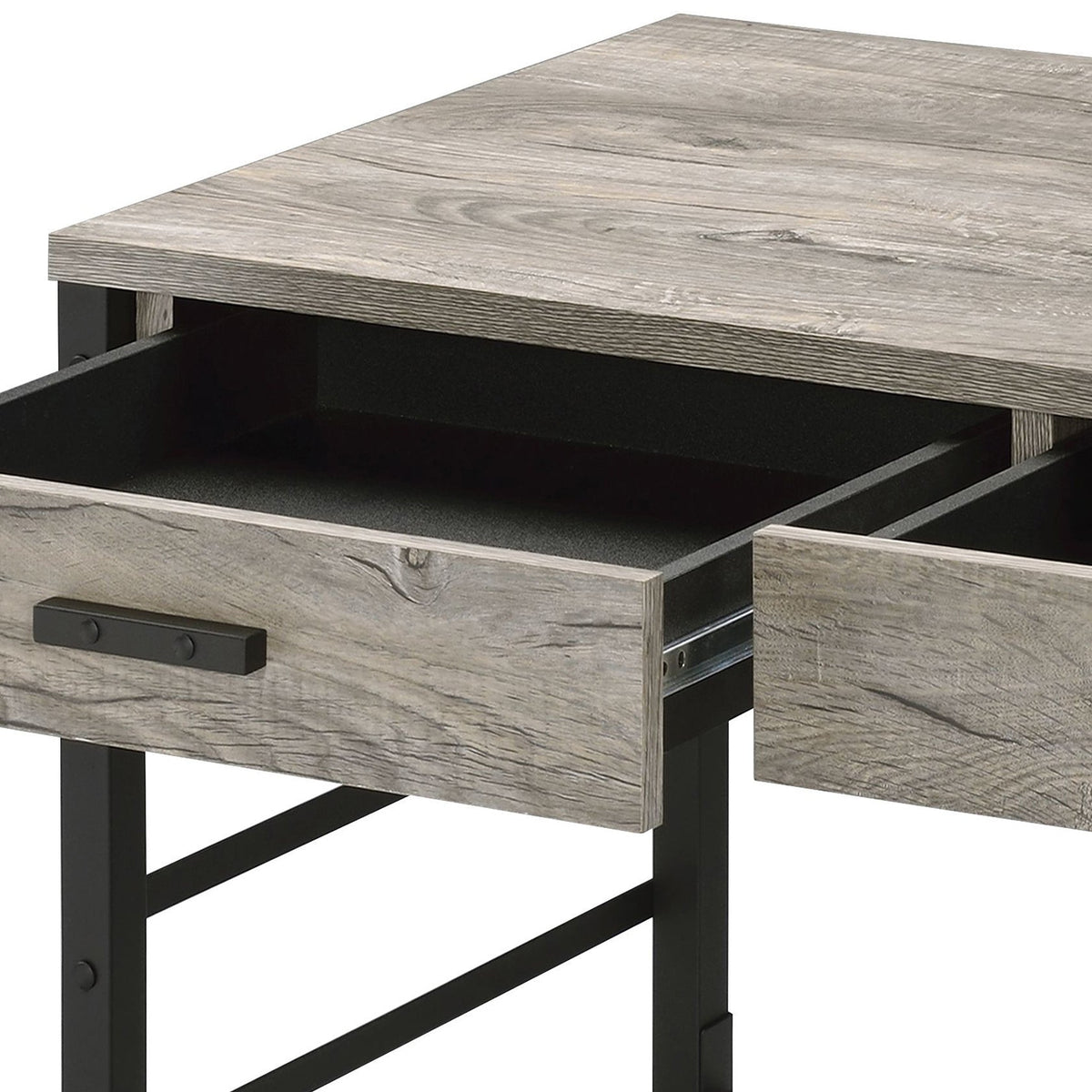 Light Weathered Writing Desk with Storage Drawers and USB Ports - Light Weathered Oak, photo 7 of 9