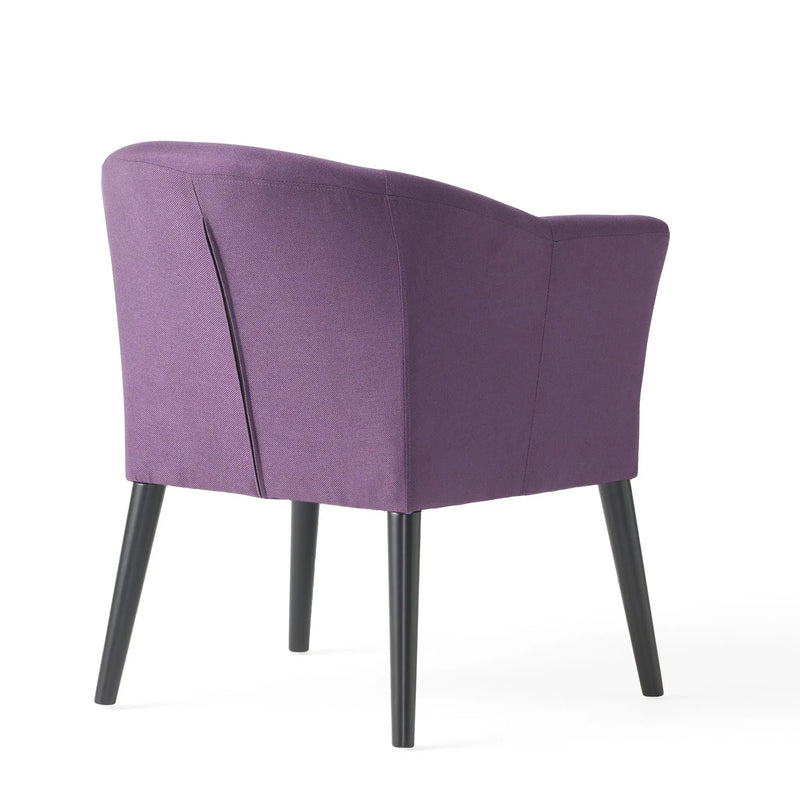 Fabric Arm Chair With Wooden Legs And Cushioned Seat - Plum by HouseOfZazla