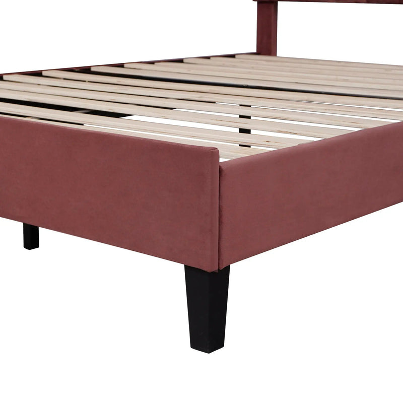 Upholstered Platform Bed With Flower Pattern Headboard by HouseOfZazla
