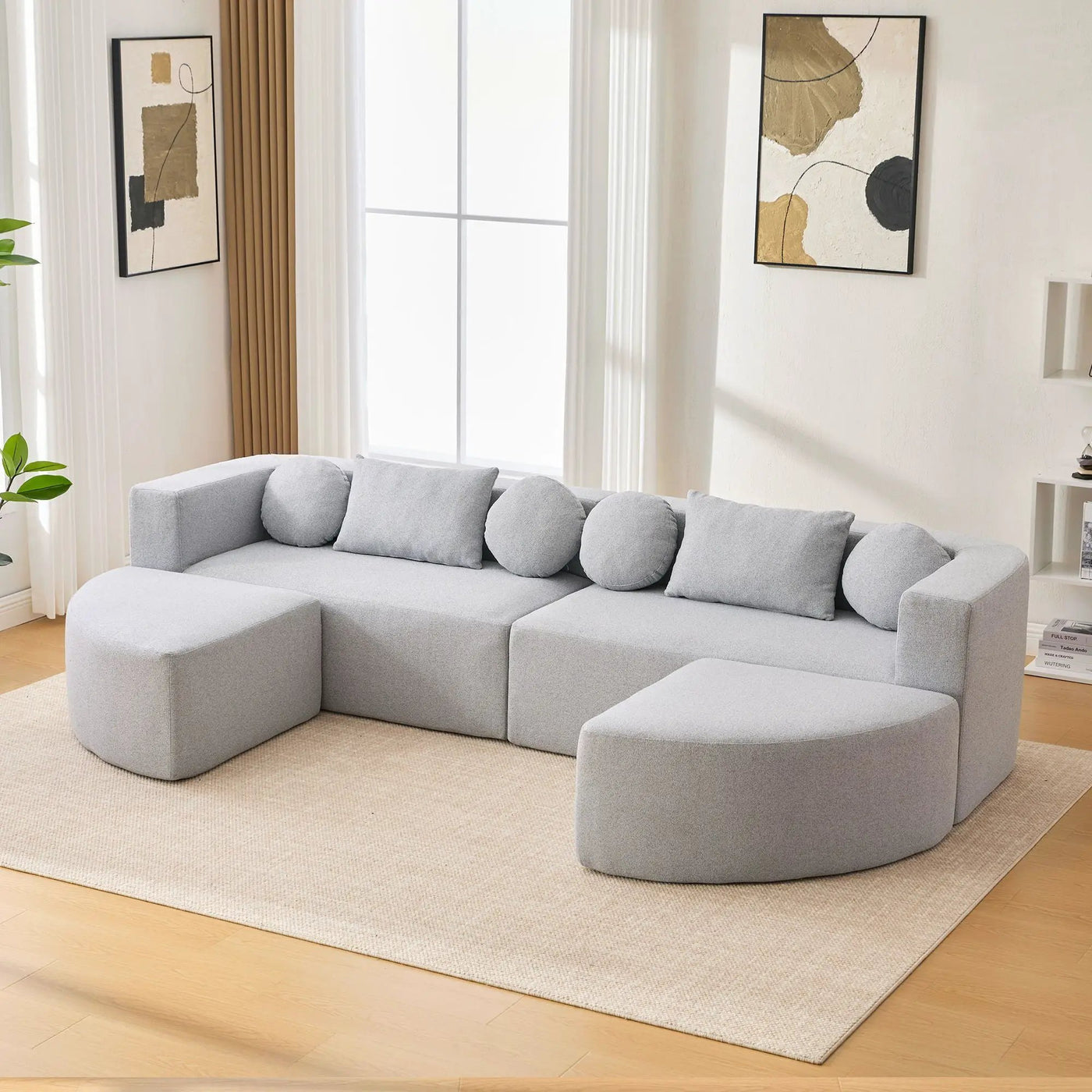 Boneless - Couch Modular Sectional Sofa With Deep Seating And Curved Design by Unique Piece Furniture
