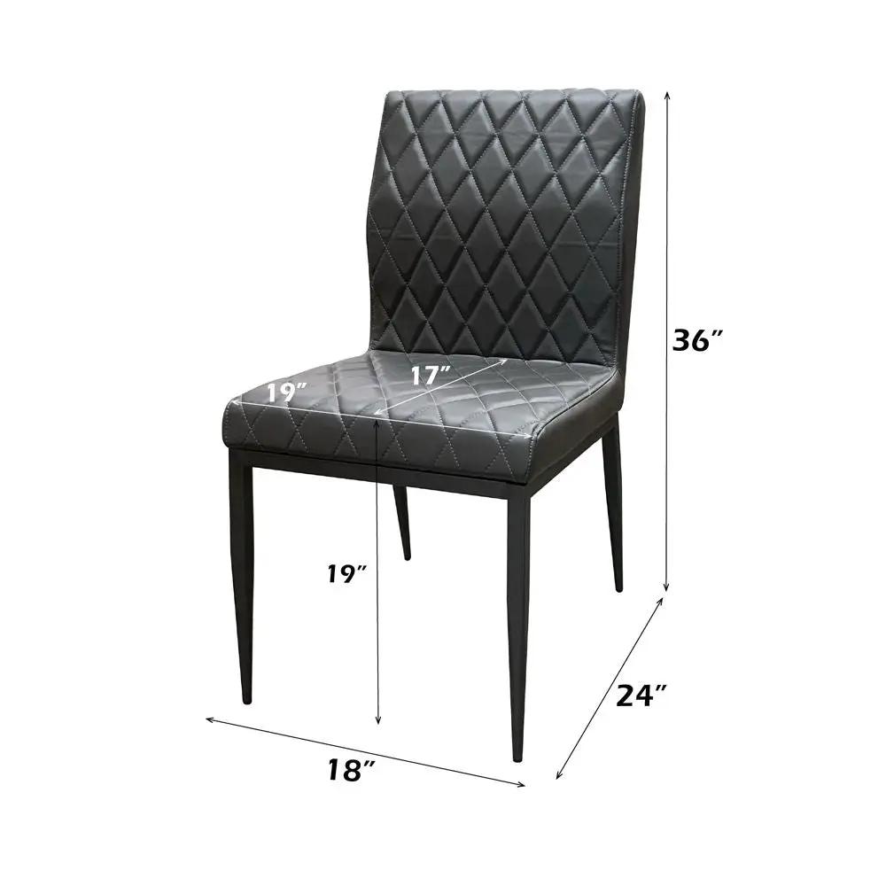 Cargo - Chair - Gray Synthetic Leather & Gunmetal by Unique Piece Furniture