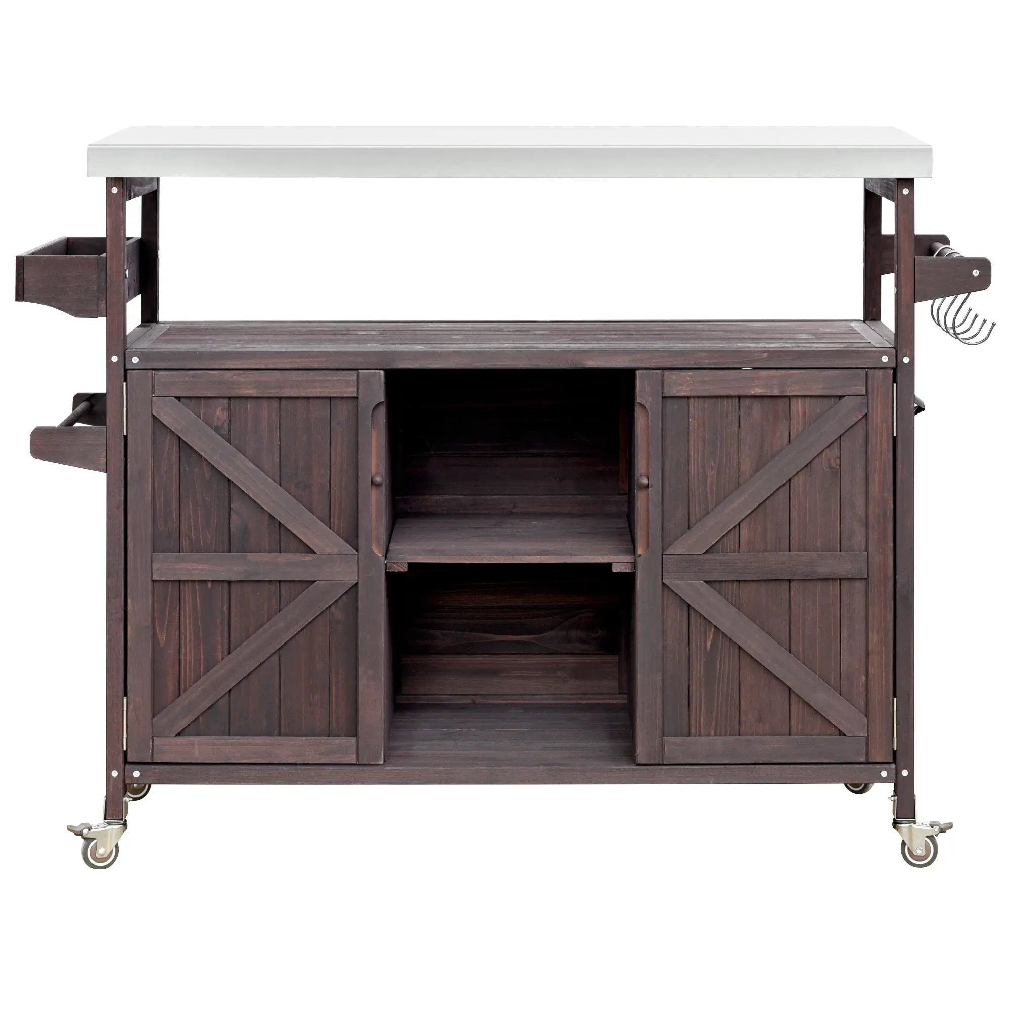 K&K Outdoor Kitchen Island, Rolling Bar Cart & Storage Cabinet by HouseOfZazla