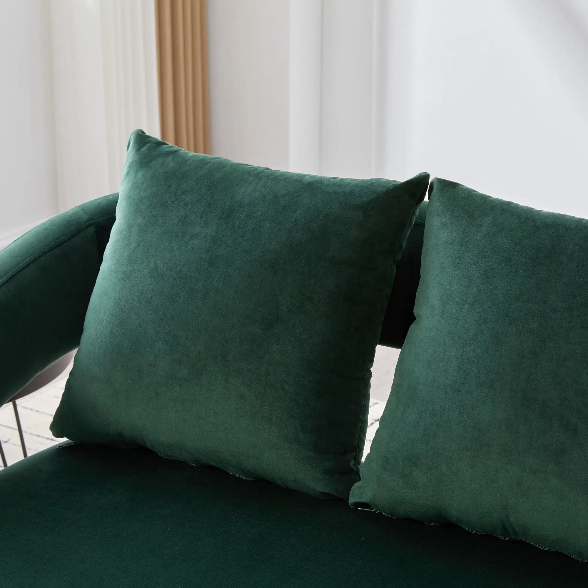 Open Back Loveseat Settee With 3 Pillows