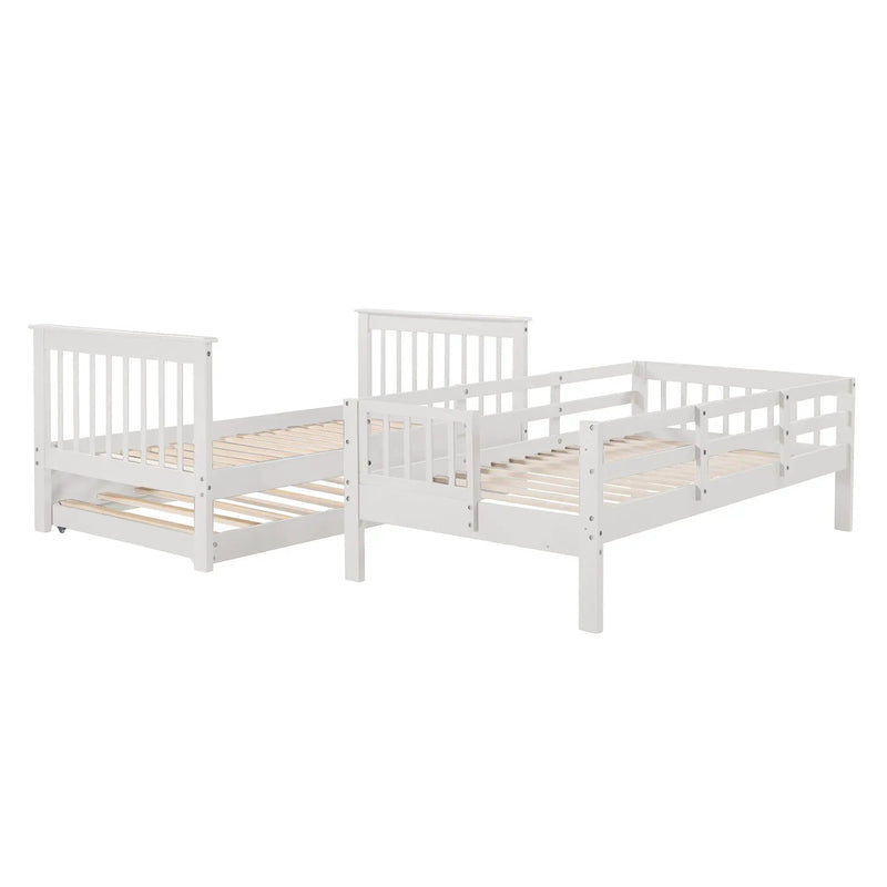 Stairway Bunk Bed With Storage And Guard Rail For Bedroom by Unique Piece Furniture