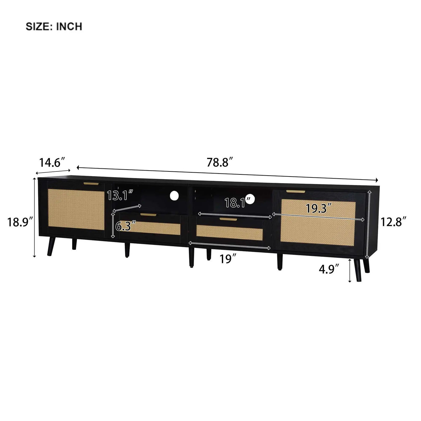 TV Stand, Media Console With Cable Management by Unique Piece Furniture
