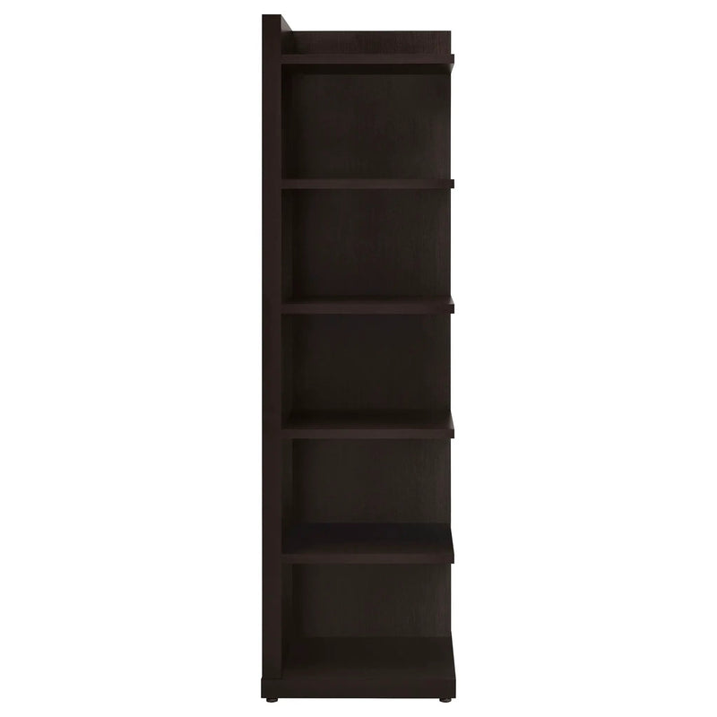 Alder 71-inch 6-shelf Corner Bookcase Cappuccino by Unique Piece Furniture