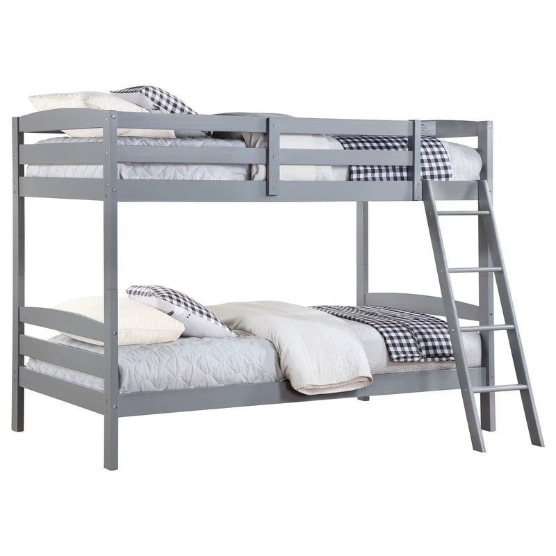 Kerr - Twin Over Twin Bunk Bed - Gray by HouseOfZazla