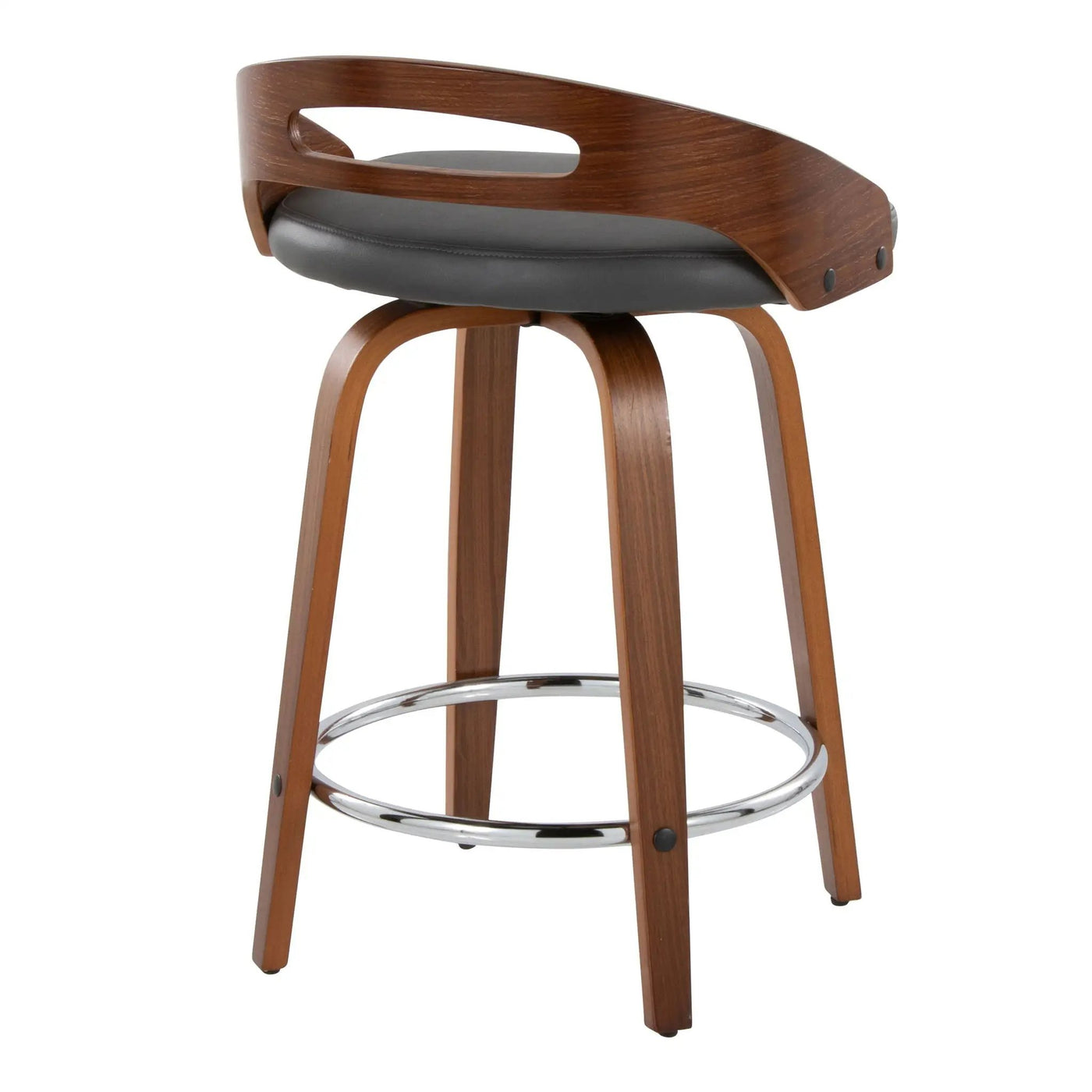 Cassis - Mid Century Modern Fixed Height Counter Stool With Swivel With Round Footrest (Set of 2) by HouseOfZazla