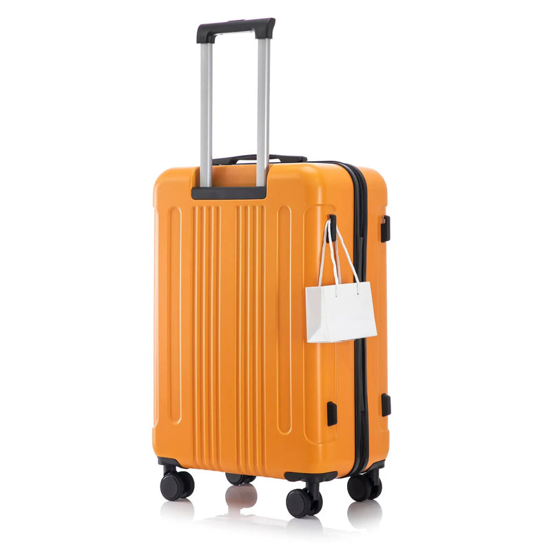 3-Piece ABS Spinner Wheel Luggage Set in Black and Orange by HouseOfZazla