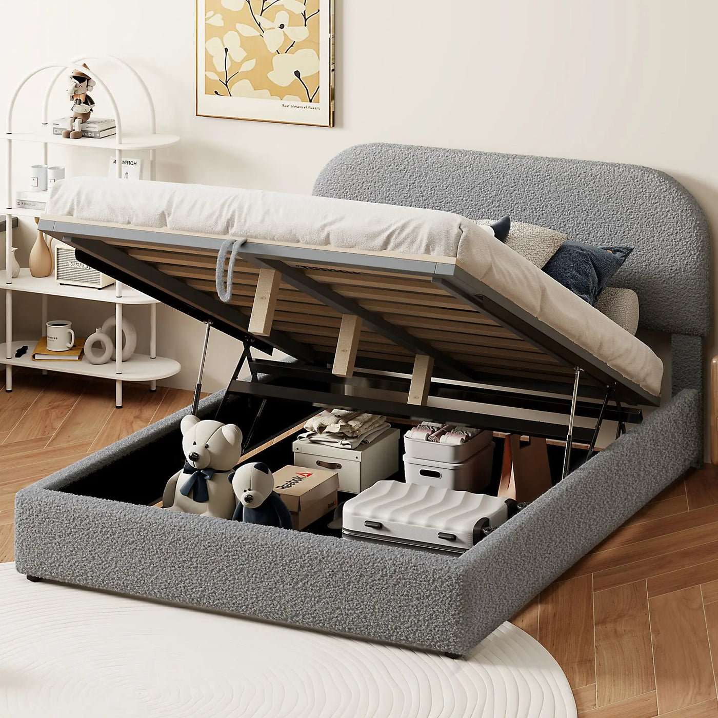 Upholstered Platform Bed With Hydraulic Storage System by HouseOfZazla