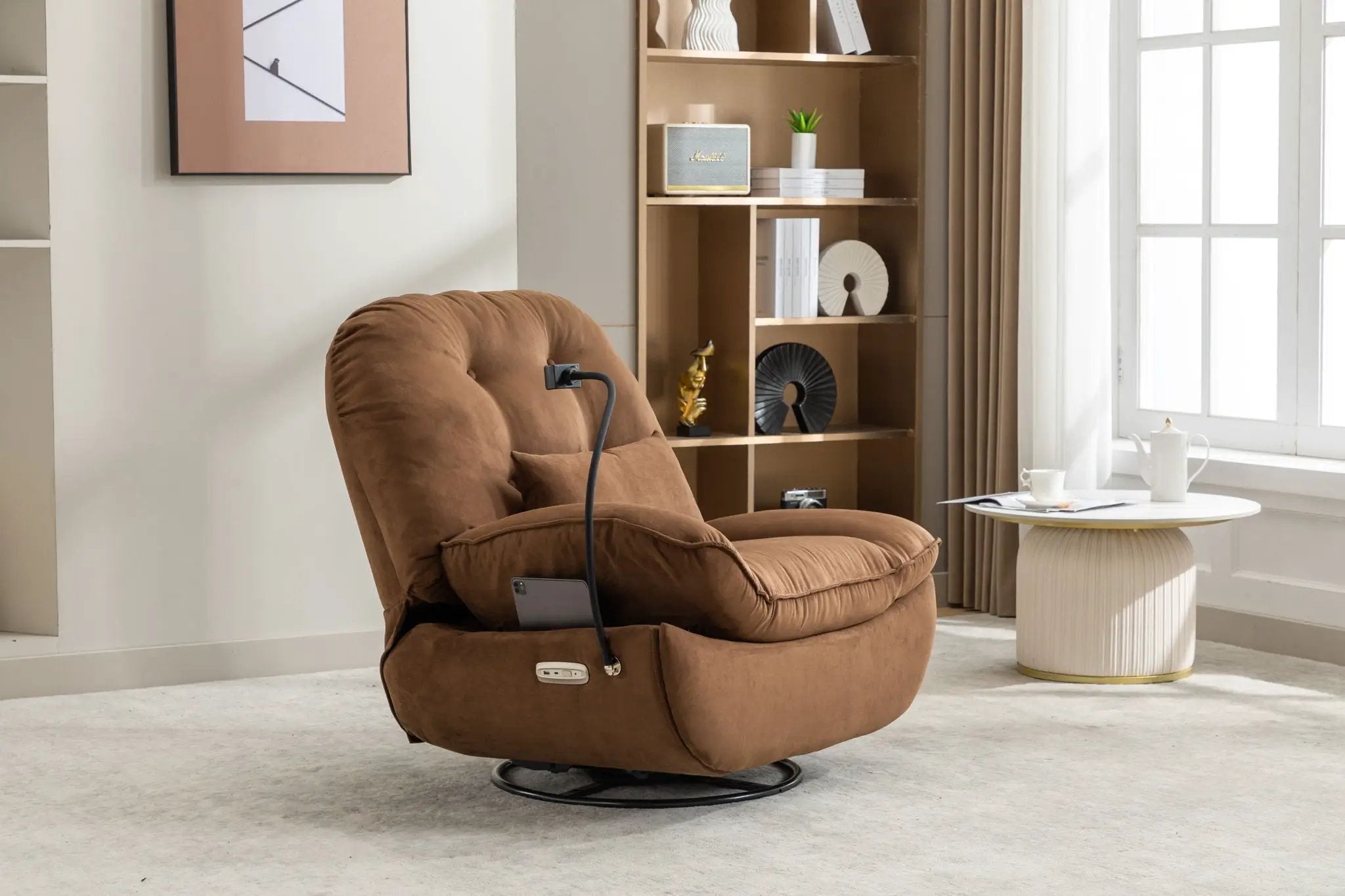 Power Recliner Swivel Glider USB Charger With tooth Music Player, Sleep, Working, Game And Leisure by Unique Piece Furniture