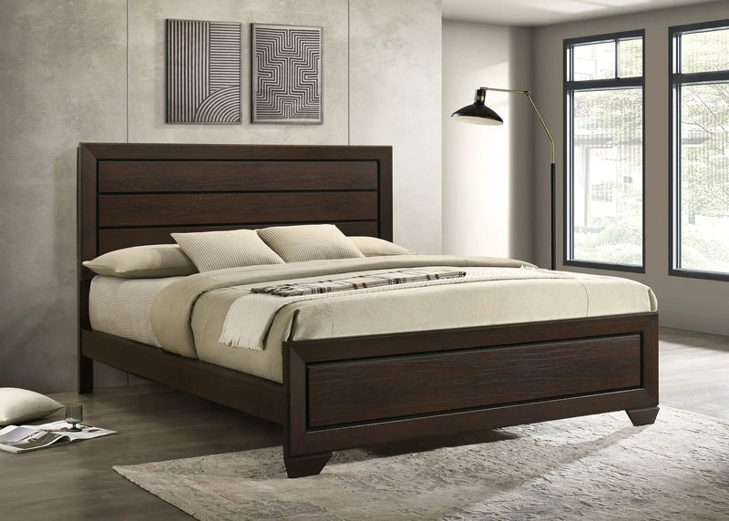 Kauffman Wood California King Panel Bed Dark Cocoa by Unique Piece Furniture