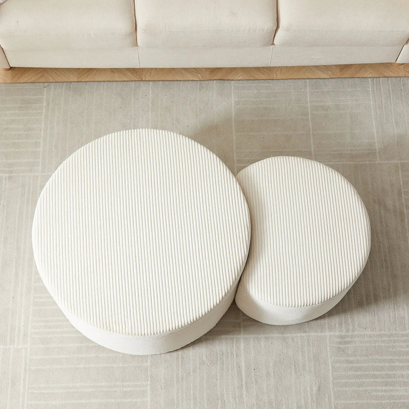 Modern Upholstered Round Coffee Table For Living Room (Set of 2) by HouseOfZazla