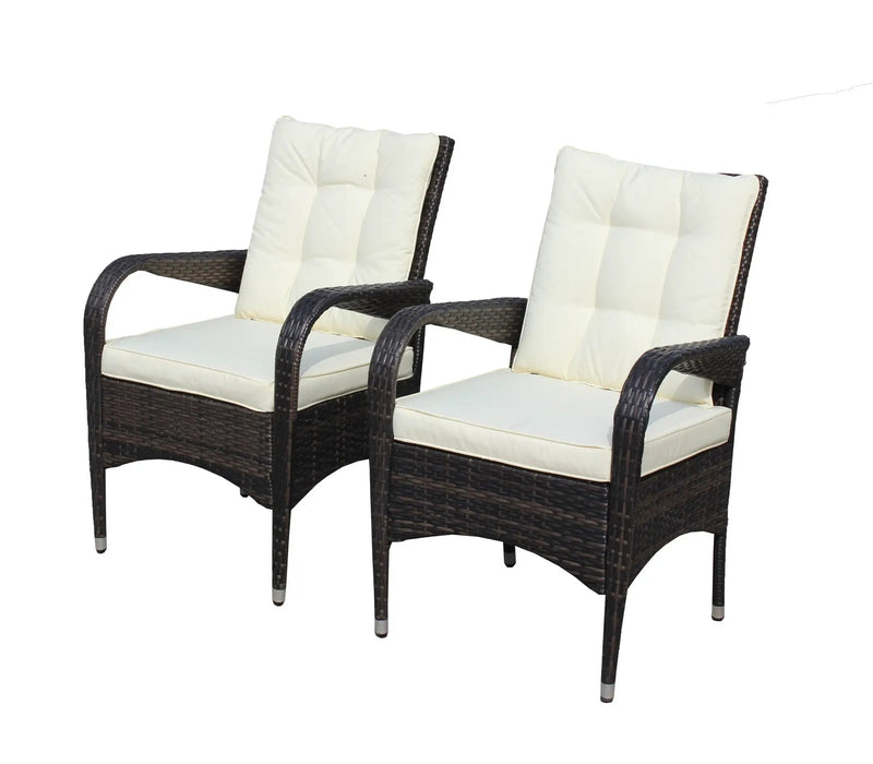 2-Piece Liberatore Dining Chairs with Beige Cushions by HouseOfZazla