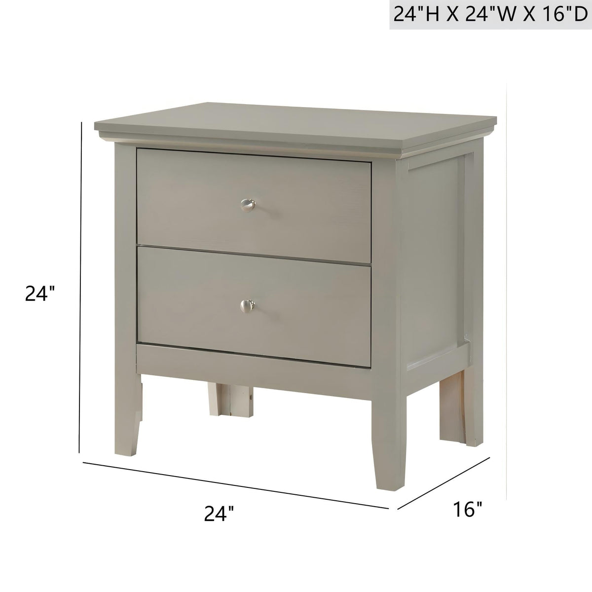 English Dovetailed Drawers Nightstand with Nickel Hardware - Multiple Colors, photo 24 of 26